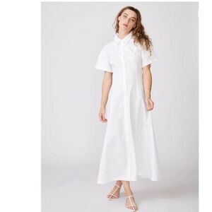 NWT GAP Classic White Midi Shirt Dress szXL